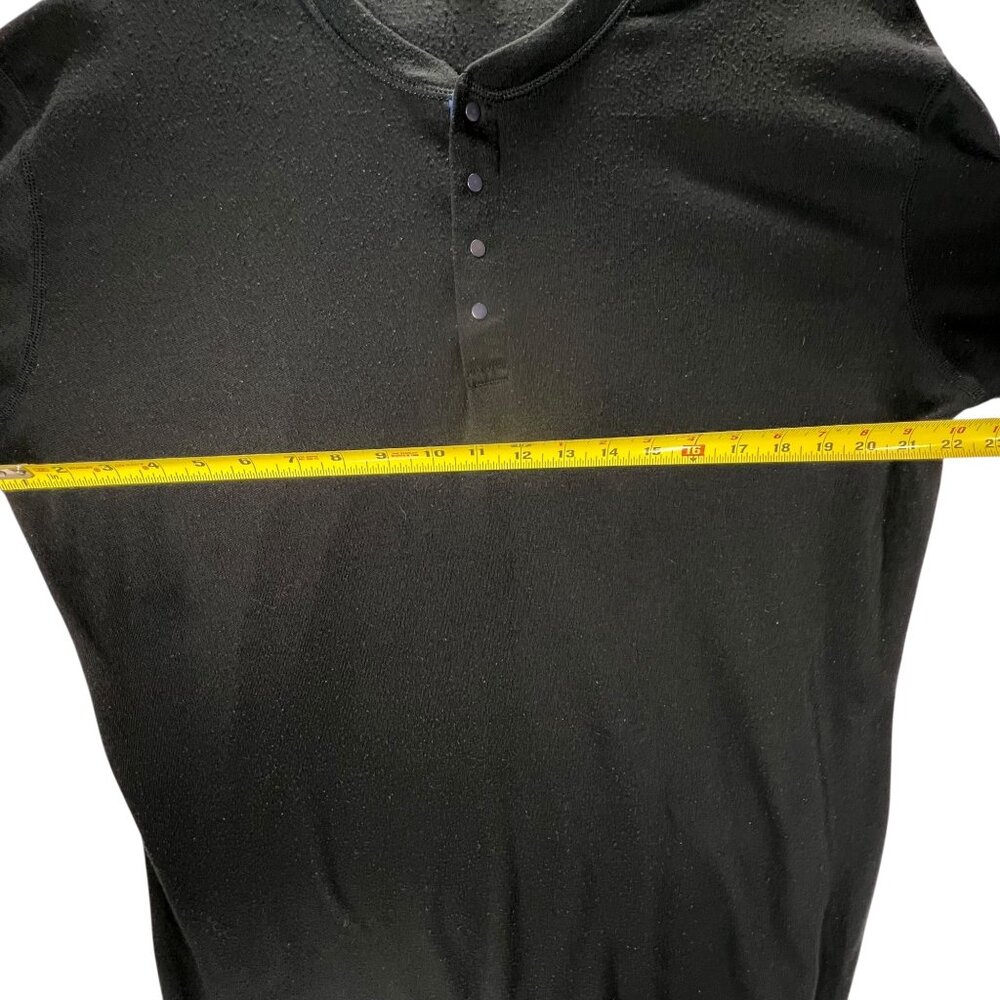 Vtg Patagonia Capilene Black Henley Shirt Snap Large Base Layer Long Sleeve USA - Picture 8 of 9